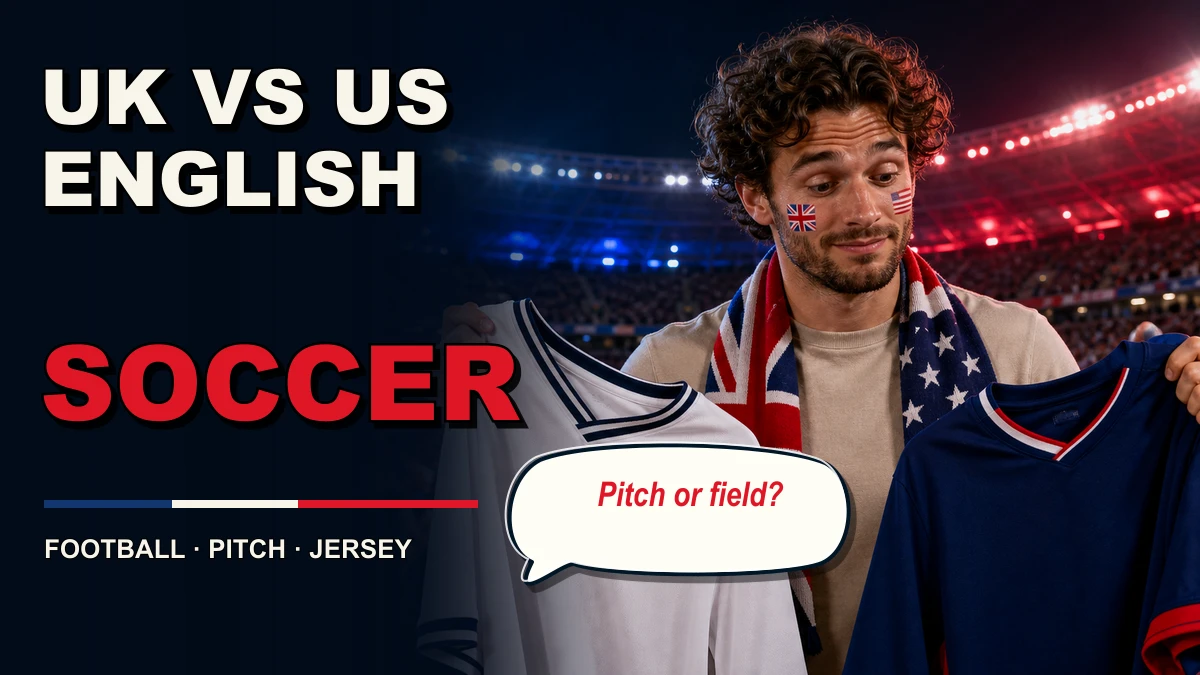 UK English vs US English au Mondial 2026 : soccer, pitch, match, kit